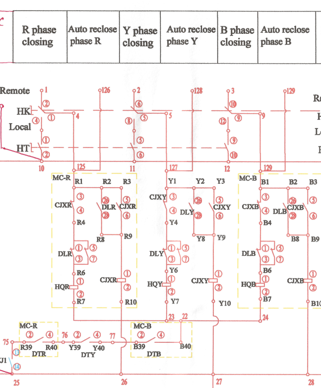 Circuit diagram of anti-pumping relay