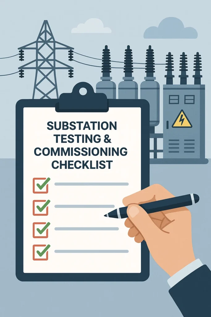 substation testing and commissioning checklist