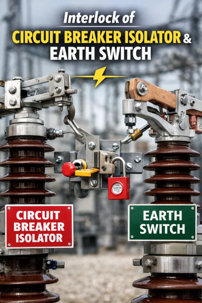 Interlock of circuit breaker isolator and earth switch